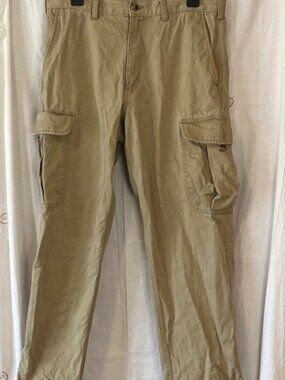Lands End Khaki Cargo Pants 33
